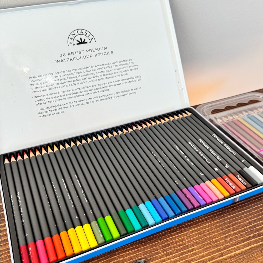 NWT, Lot of 2, Premium Colored Pencil Sets, Watercolor, Metallic, Artist, Crafts